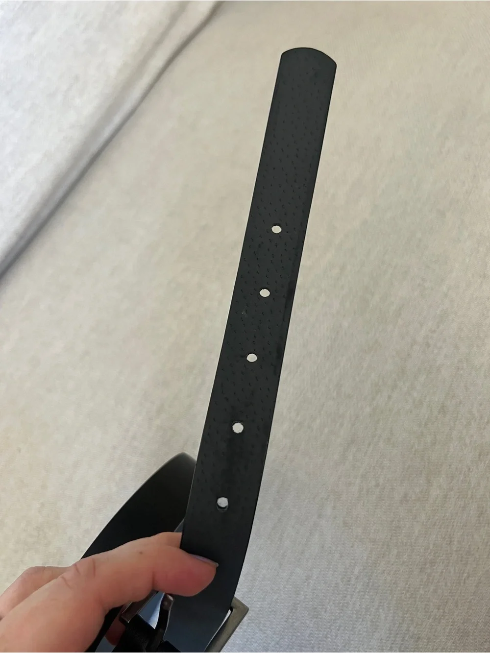 90s black leather belt with square brushed silver buckle XL Minimal Slim Y2K
